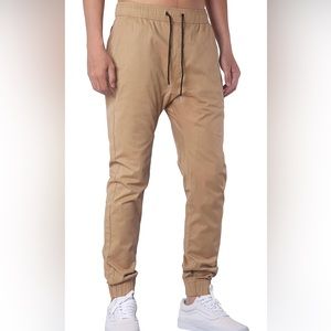 ITALYMORN Khaki Joggers with Pockets for Men XL